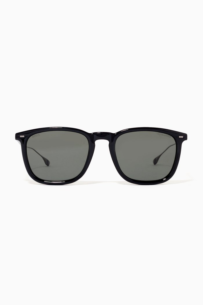 

Rectangular Sunglasses, Black