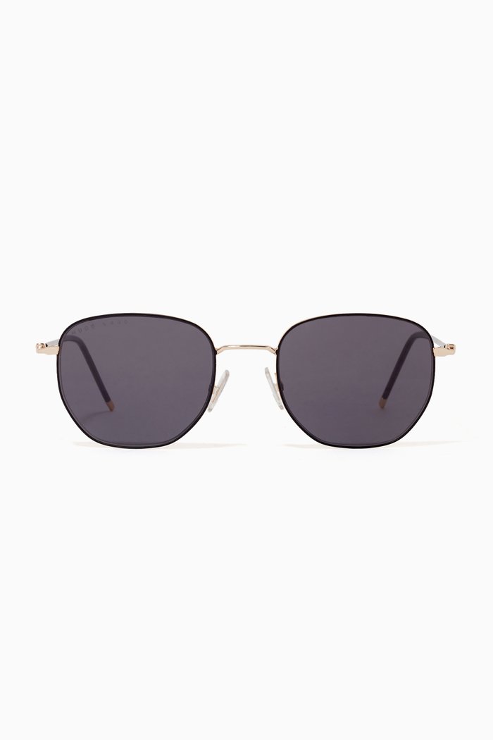 Round Sunglasses, Black