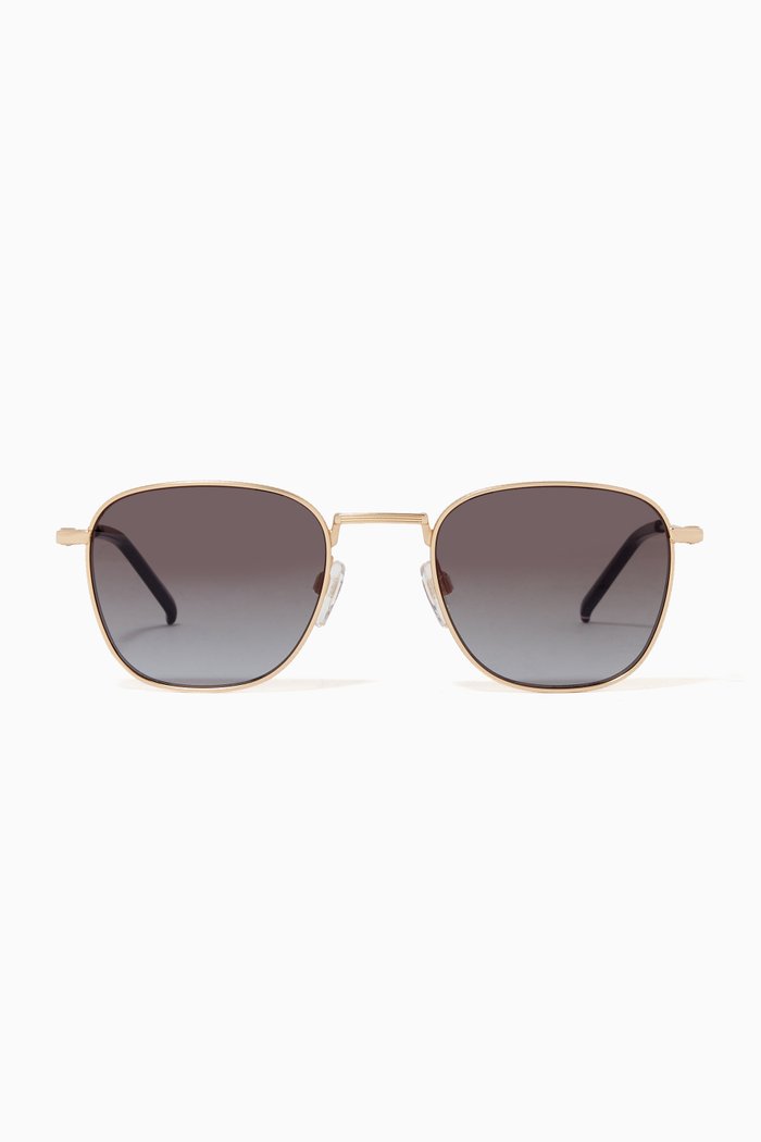 

Rectangular Sunglasses in Metal, Gold