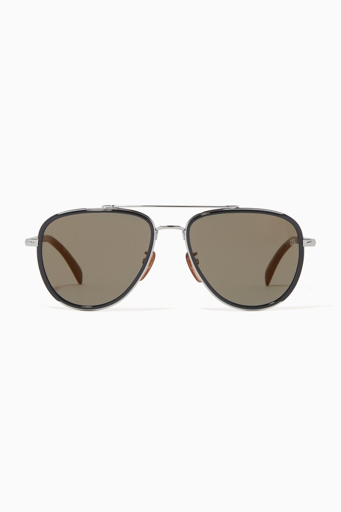 

7068/G/S Pilot Sunglasses in Metal, Grey