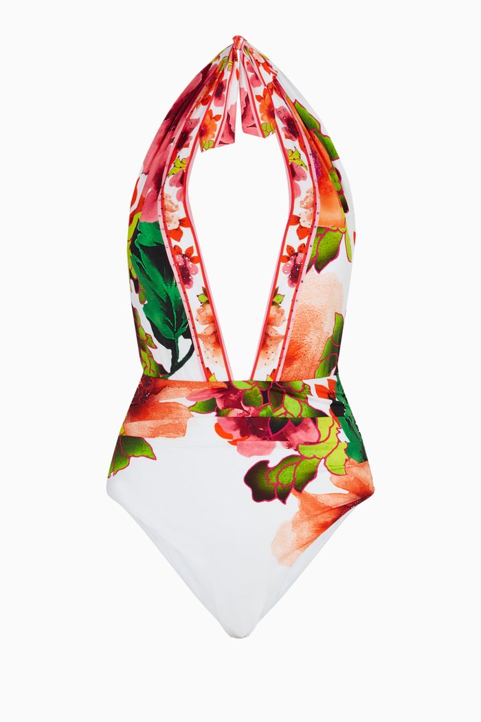 

Pretty as a Poppy Halter Swimsuit, Multicolour