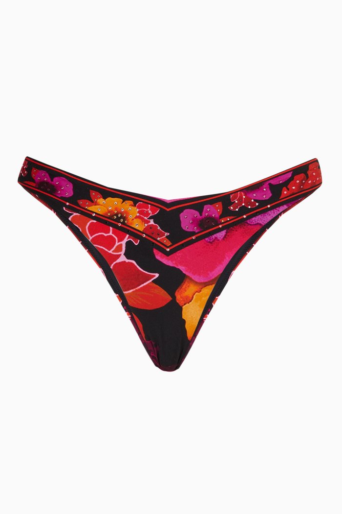 

Midnight Poppy V Bikini Bottoms, Multicolour