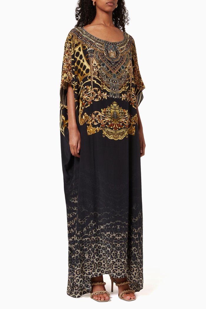 

Shadows of Armada Kaftan in Silk, Black