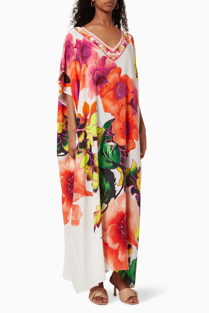 

Pretty As A Poppy Kaftan in Silk, Red
