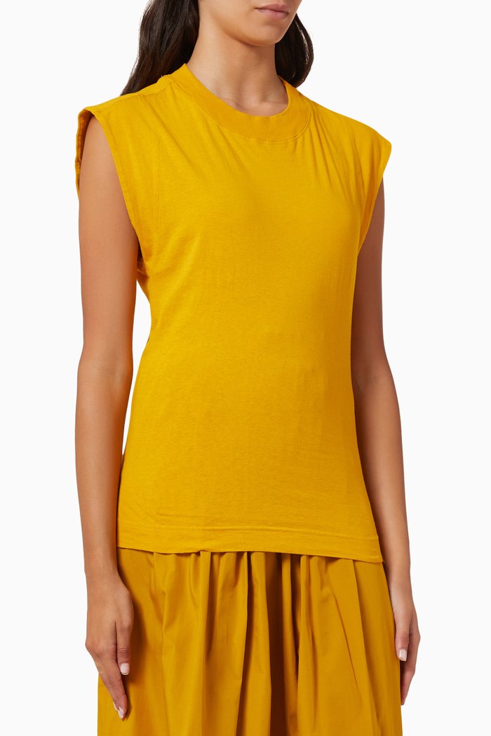 

Wide Shoulder Athletic Tank in Organic Cotton Jersey, Yellow