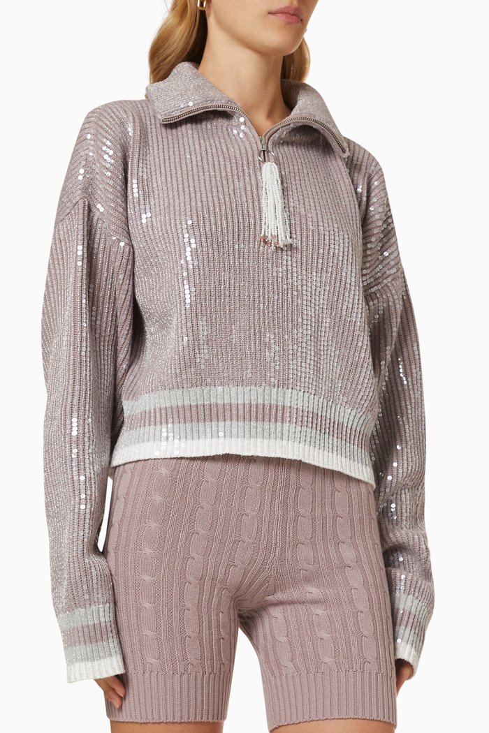 

Tassel Jumper in Sequin, Pink