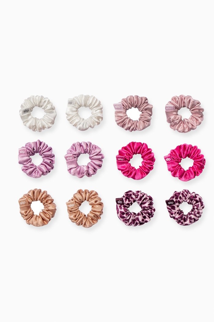 x Alice & Olivia French Rose Minnie Scrunchies, Set of 12, Multicolour