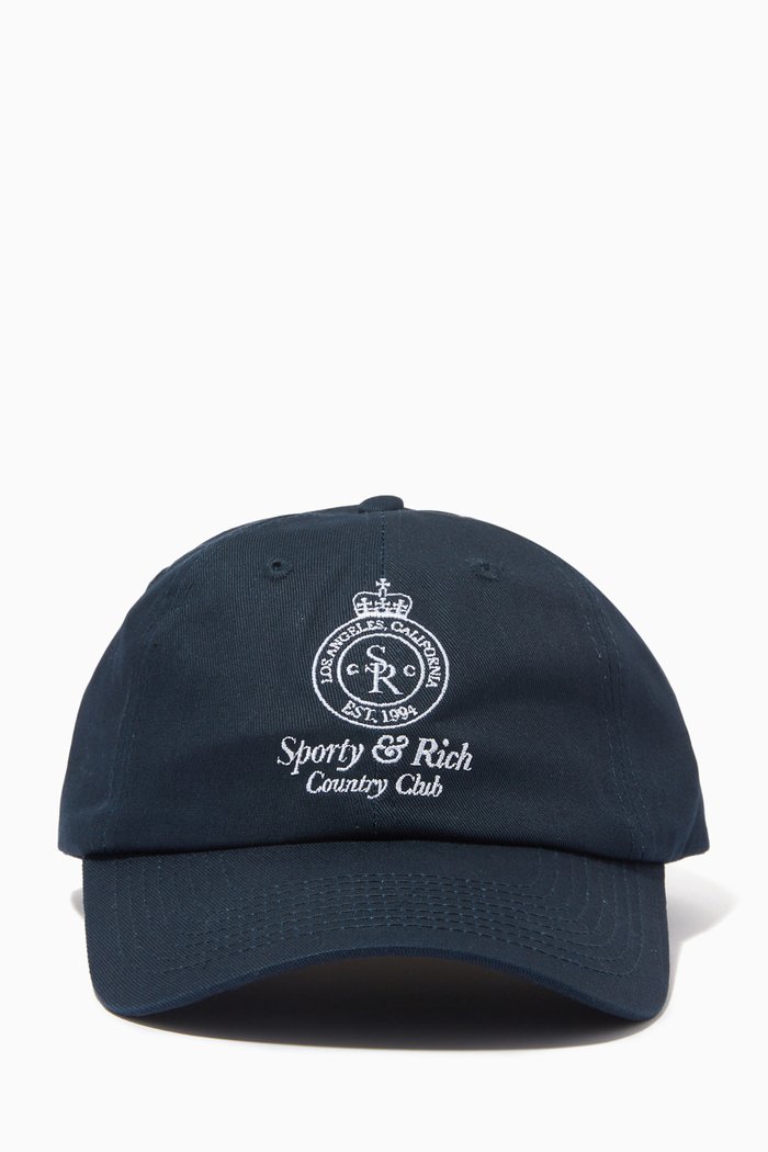 

Crown Baseball Hat in Cotton, Blue