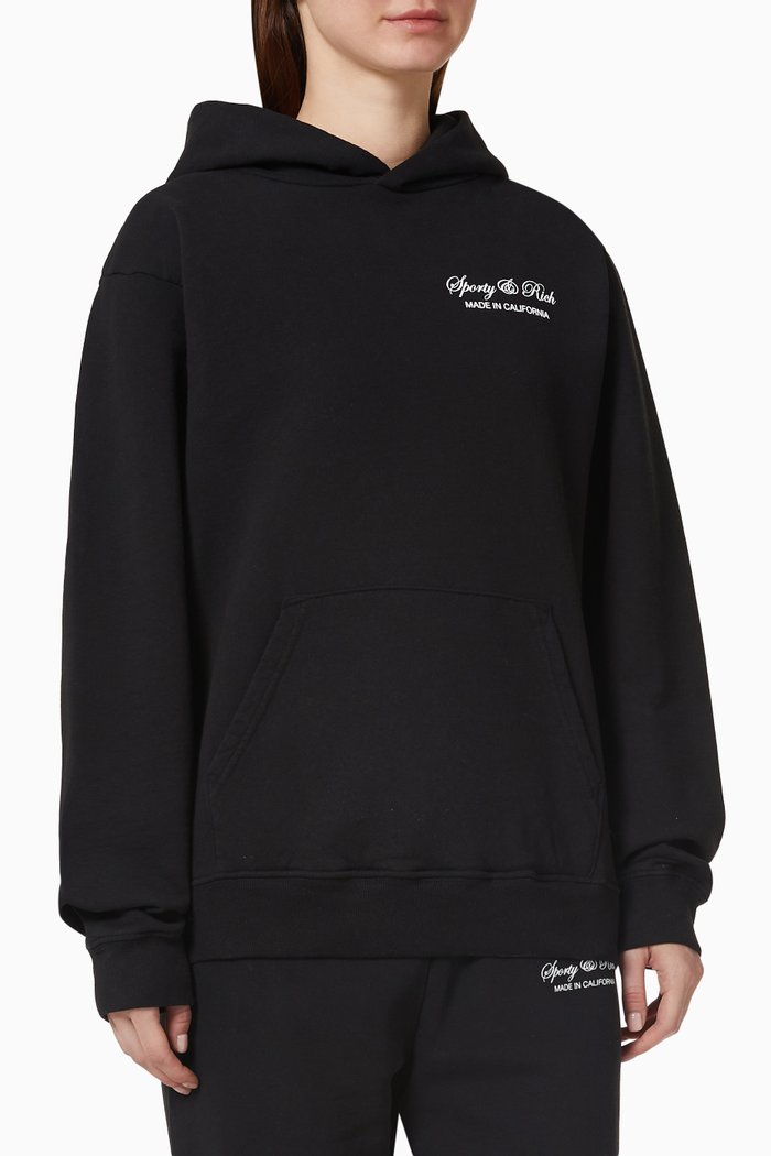 

Script Logo Hoodie in Cotton, Black