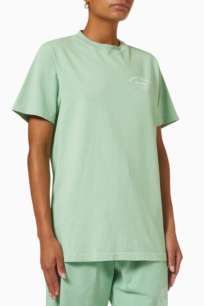 

Wellness Studio T-shirt in Cotton, Green