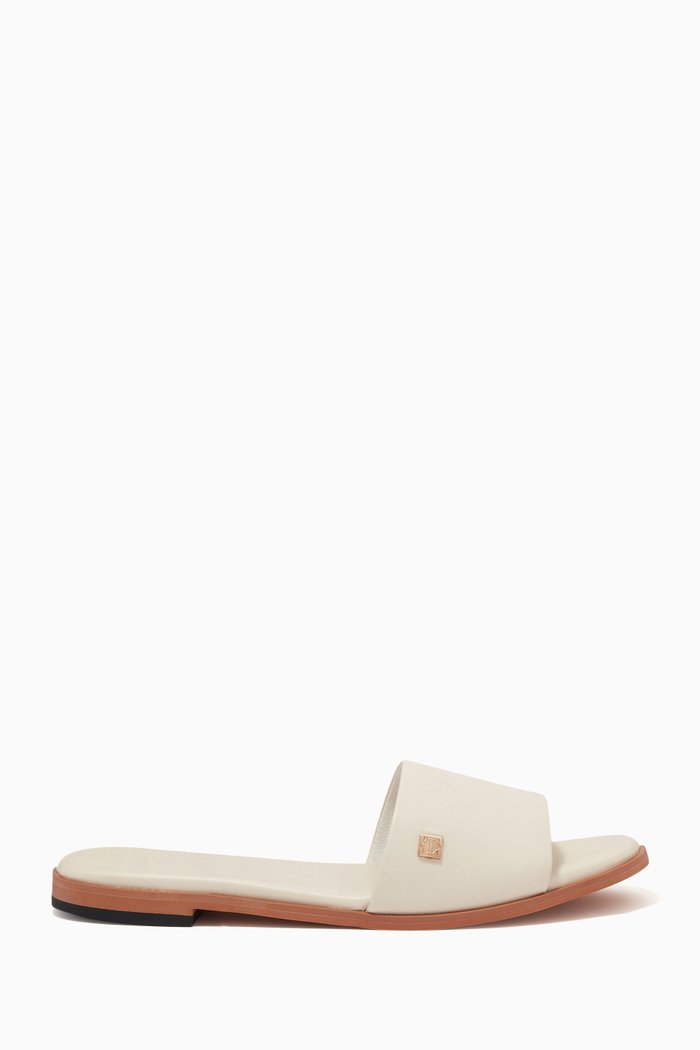 

Gloria Slippers in Leather, White