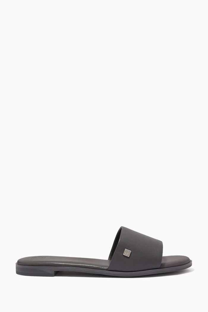 

Gloria Home Slippers in Leather, Grey