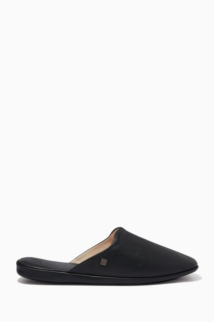 

Glen Slippers in Leather, Black