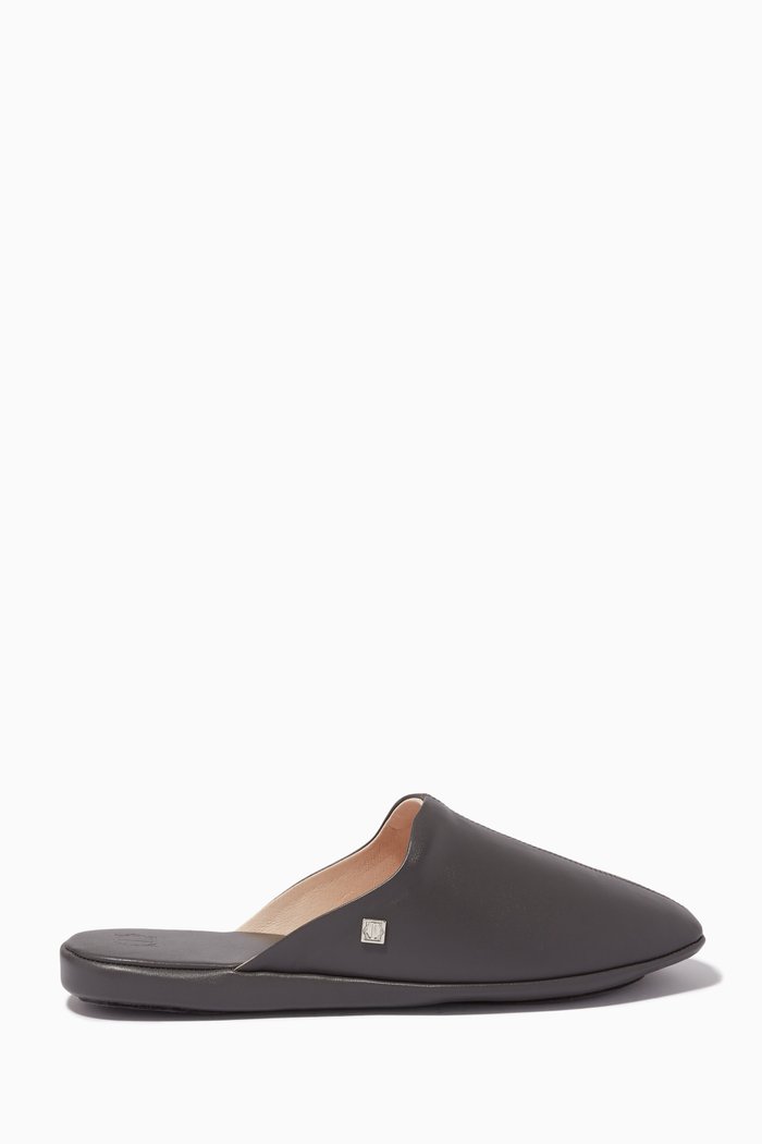 

Glen Slippers in Leather, Grey