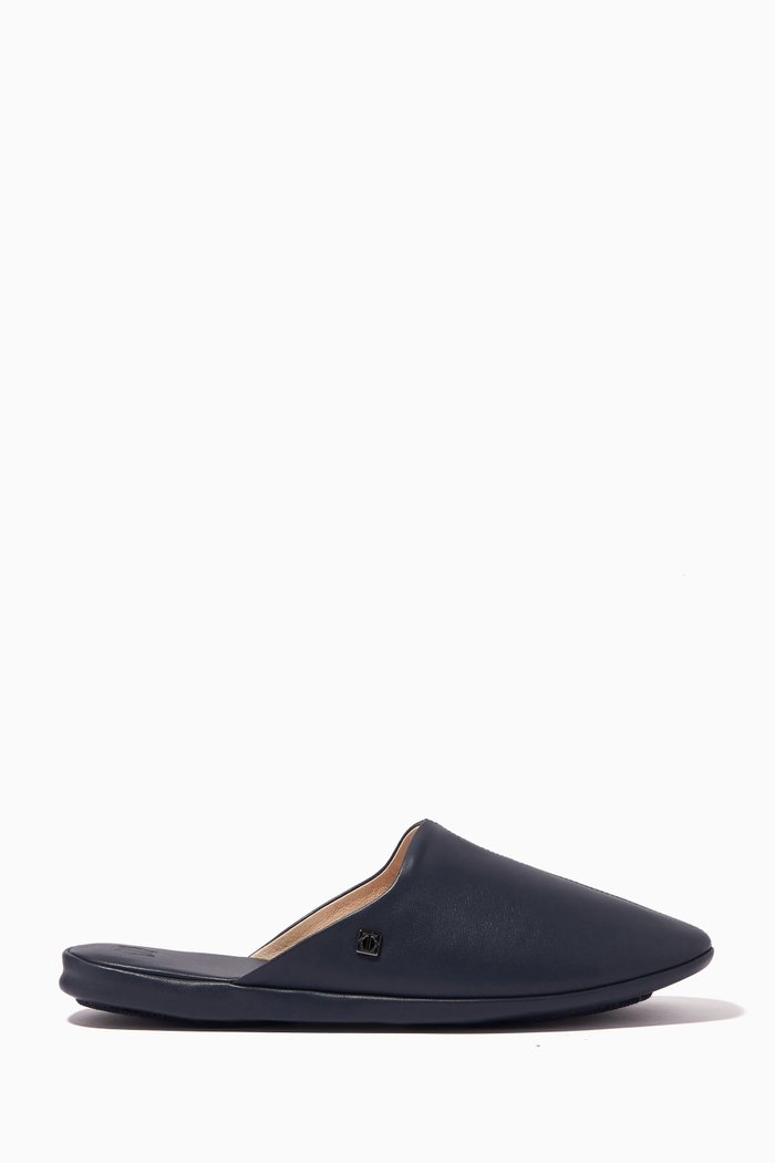 

Glen Slippers in Leather, Blue