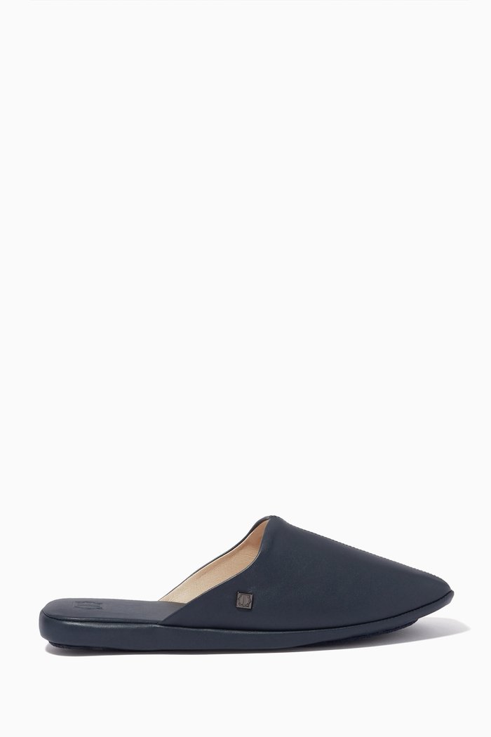 

Glen Slippers in Leather, Blue