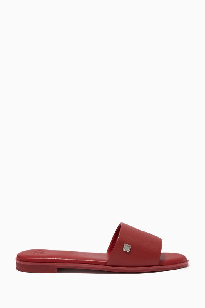

Gloria Slippers in Leather, Red