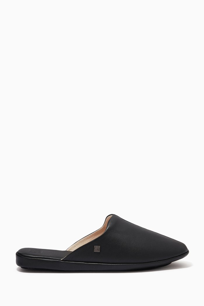 

Glen Slippers in Leather, Black