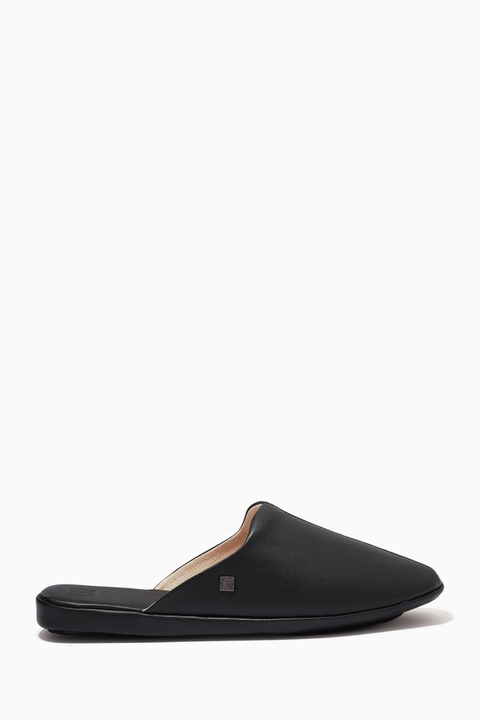 

Glen Slippers in Leather, Black