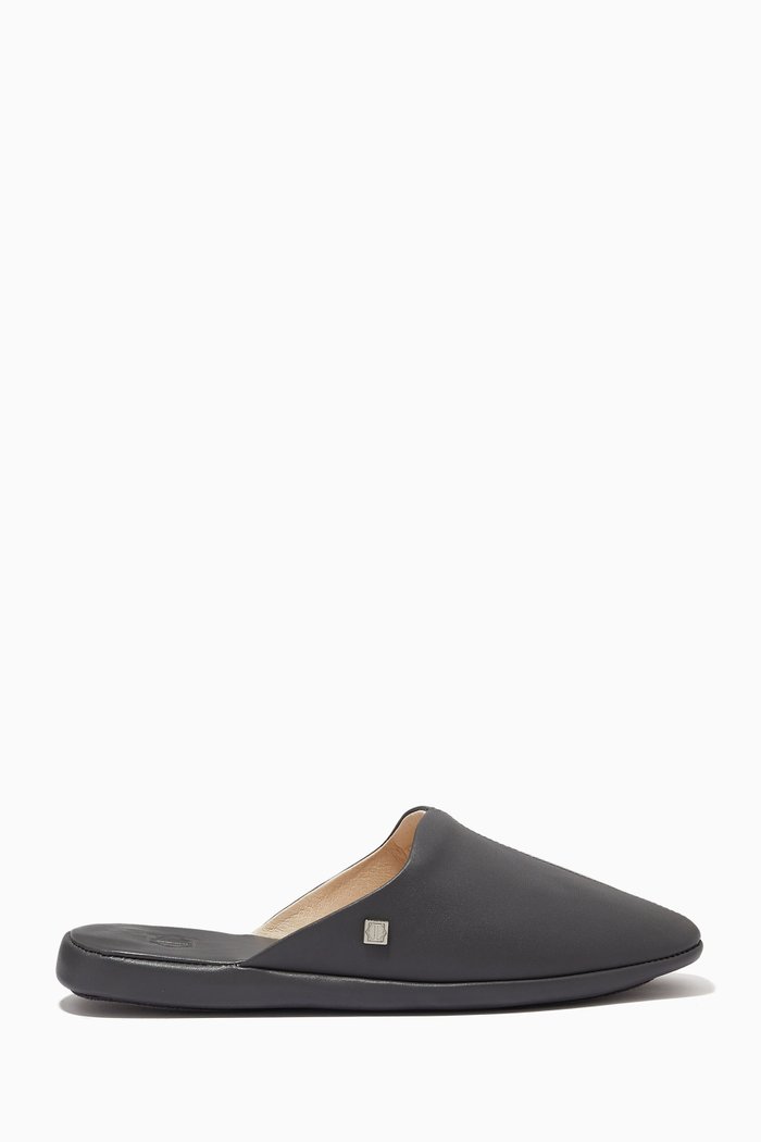 

Glen Slippers in Leather, Grey
