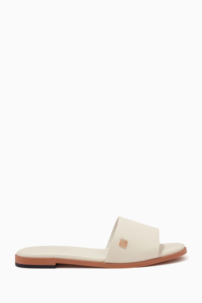 

Gloria Slippers in Leather, White