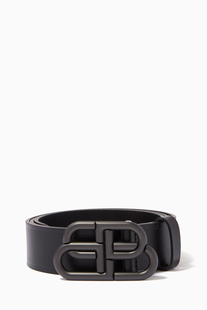 

BB Large Belt in Shiny Box Calfskin, Black