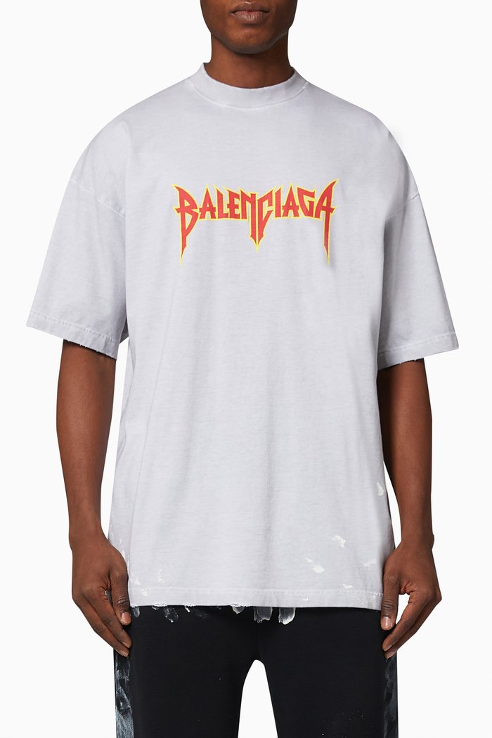 

Splatter Paint Logo Large Fit T-shirt in Cotton Jersey, Neutral