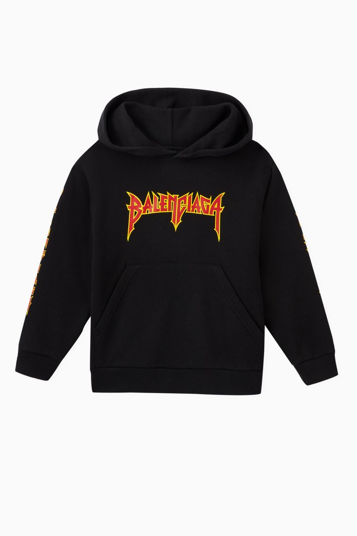 

Metal Hoodie in Cotton Fleece, Black