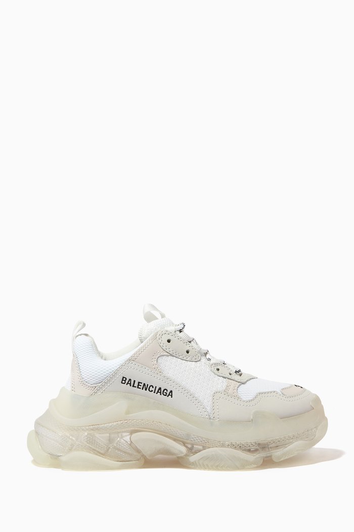 

Triple S Clear Sole Sneakers in Double Foam & Mesh, White