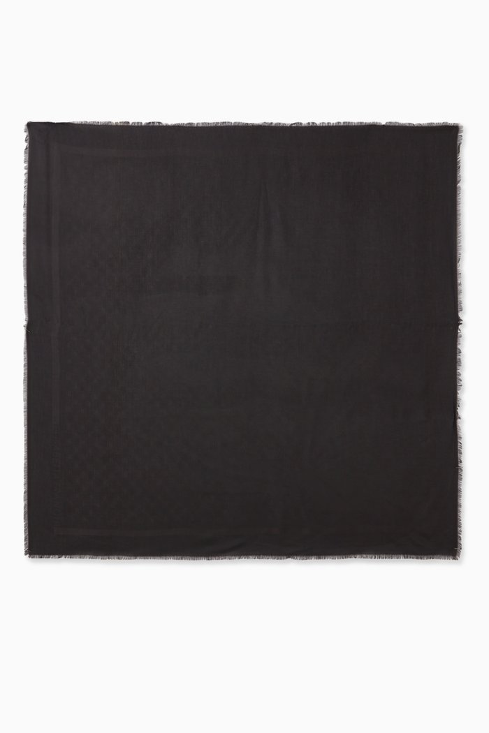 

Square Logo Motif Scarf, Black