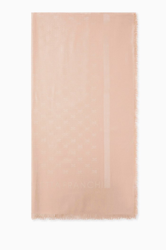

Square Logo Motif Scarf, Neutral