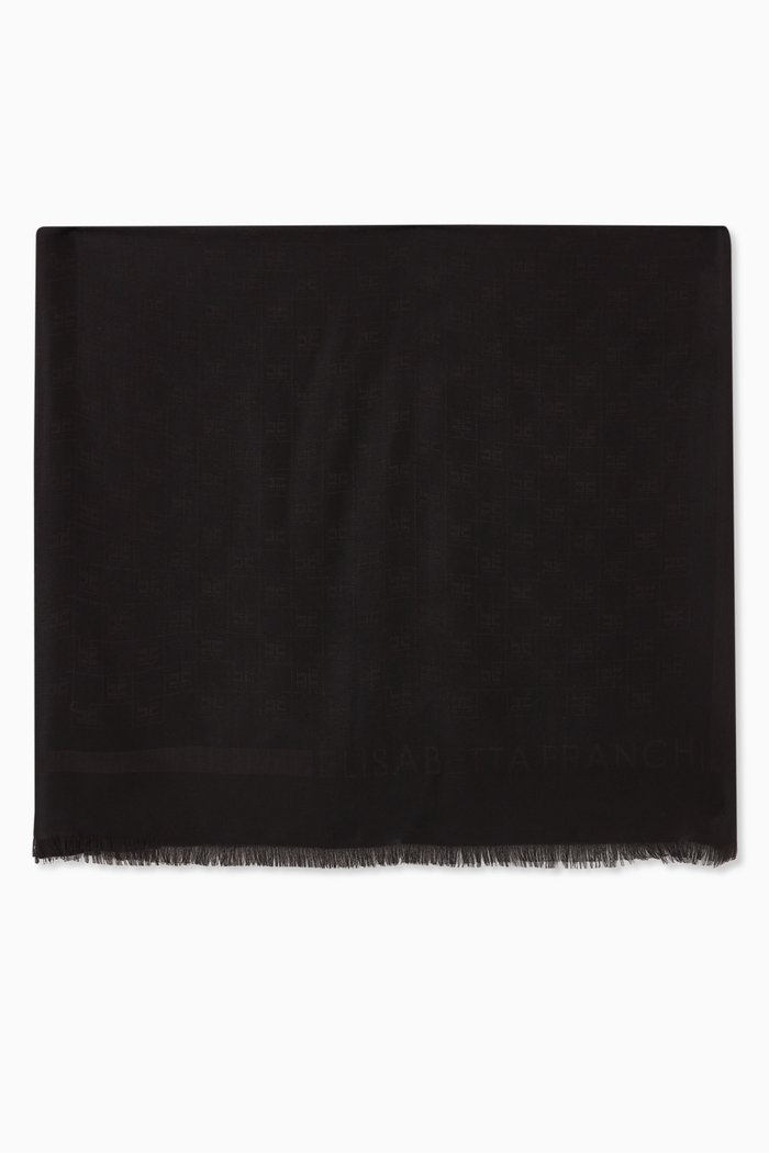 

Square Logo Motif Scarf, Black