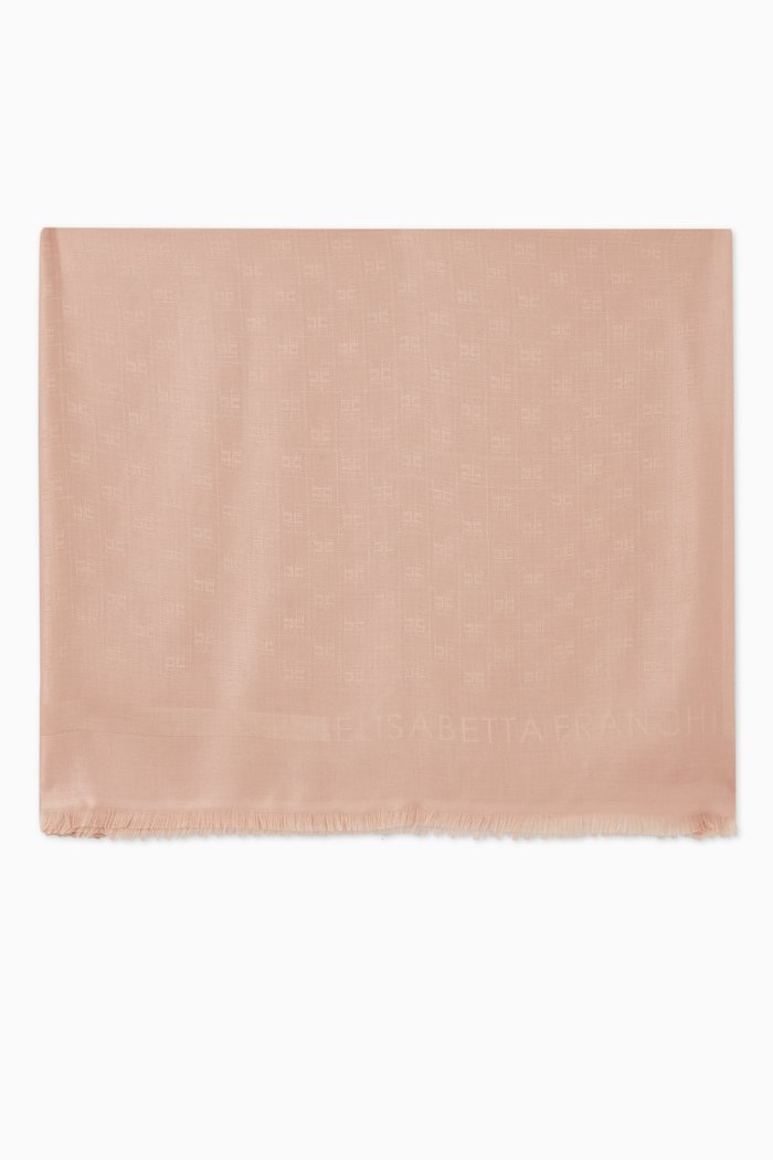 

Square Logo Motif Scarf, Neutral