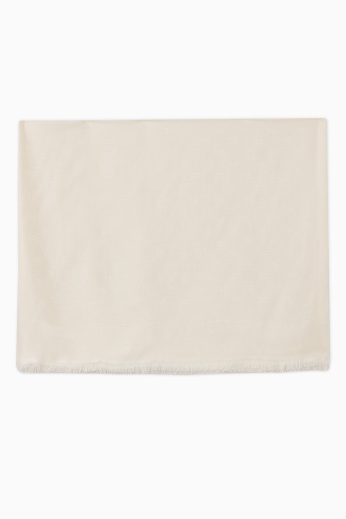 

Square Logo Motif Scarf, Neutral