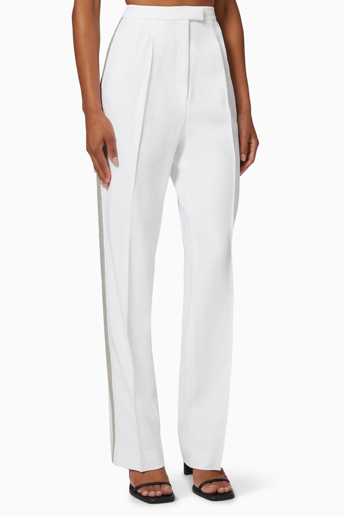 

Tuxedo Pants in Double Crepe Sablé, White