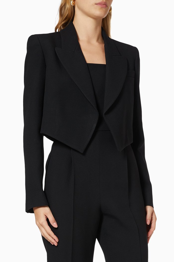

Sablé Bolero Jacket in Double Crepe, Black