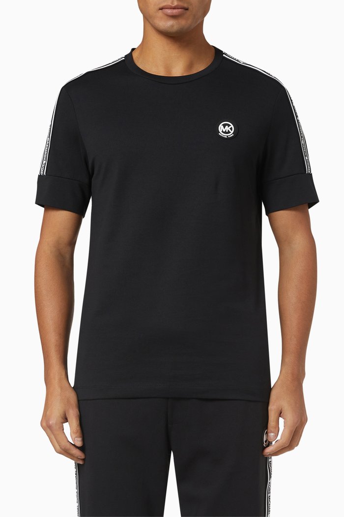 

Evergreen Logo Tape T-shirt in Cotton Jersey, Black
