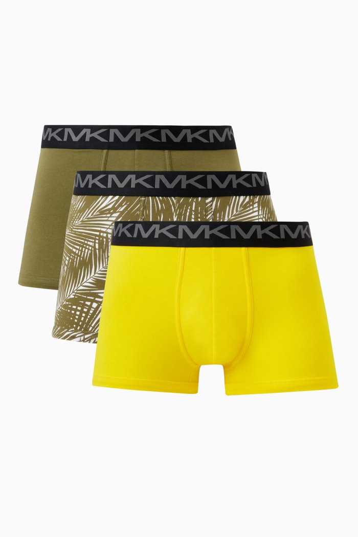 MK Logo Tape Briefs in Jersey, Set of 3, Green