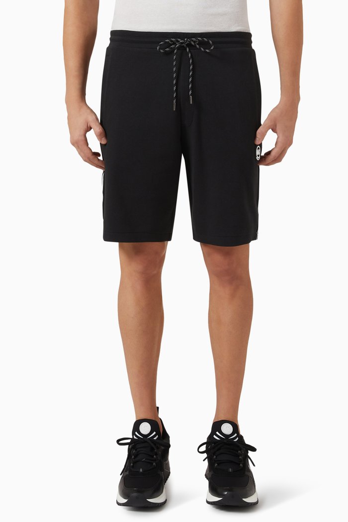 

Logo Tape Shorts in Cotton Blend, Black