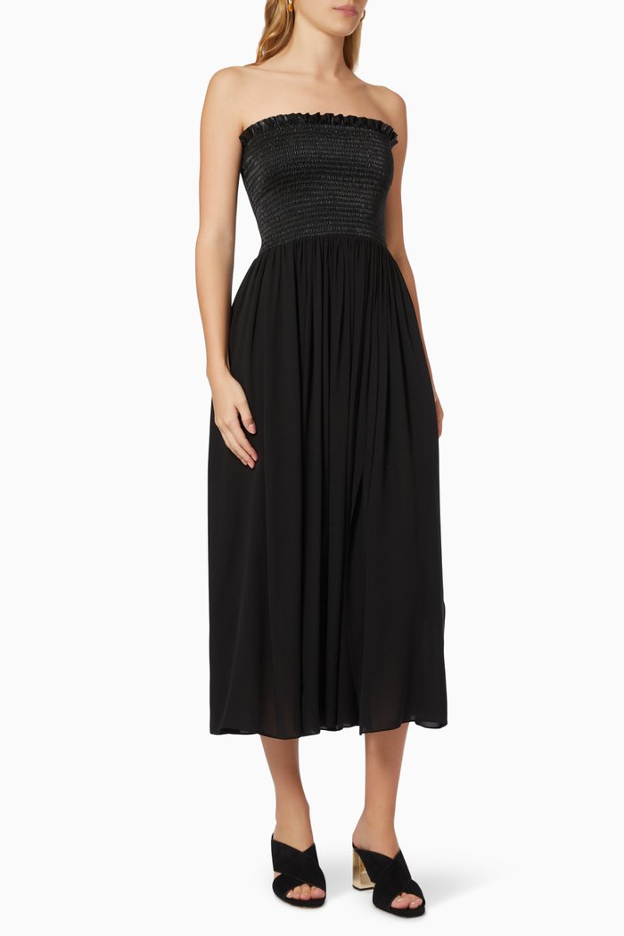 

Plongé Midi Dress in Silk Georgette, Black