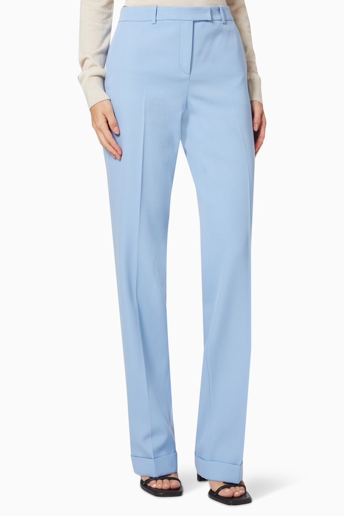 

Carolyn Trousers in Wool Gabardine, Blue
