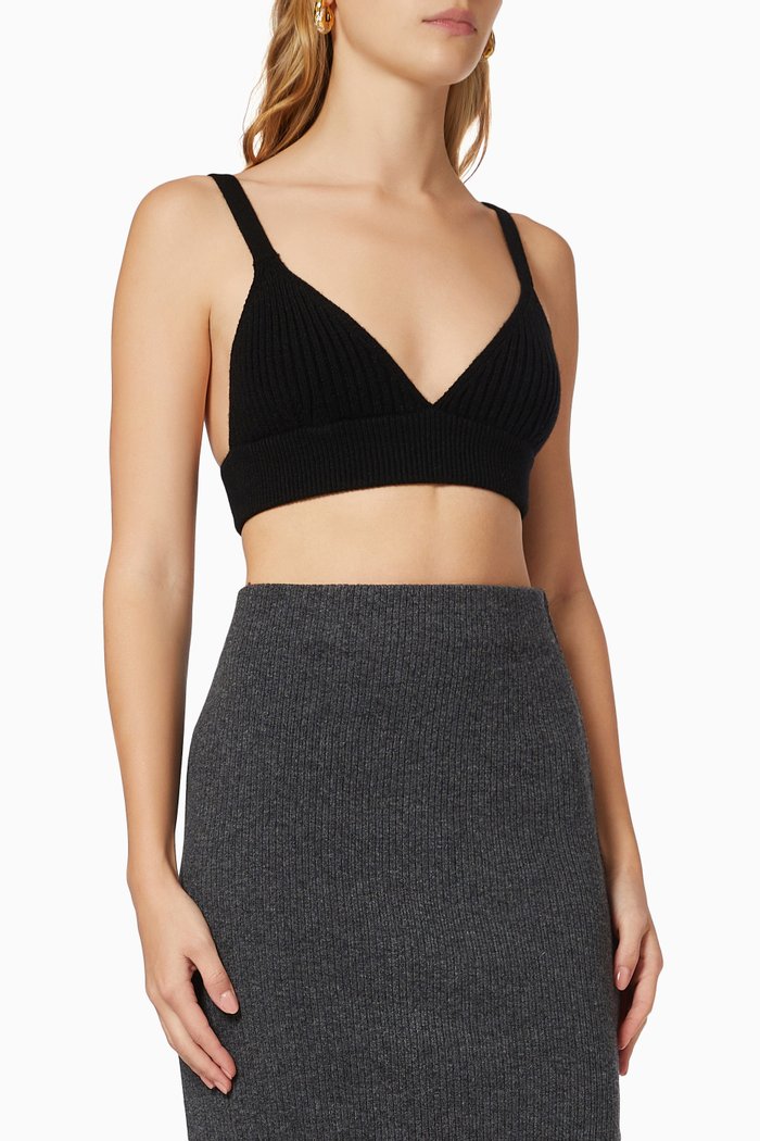 

Ribbed Bra in Cashmere, Black