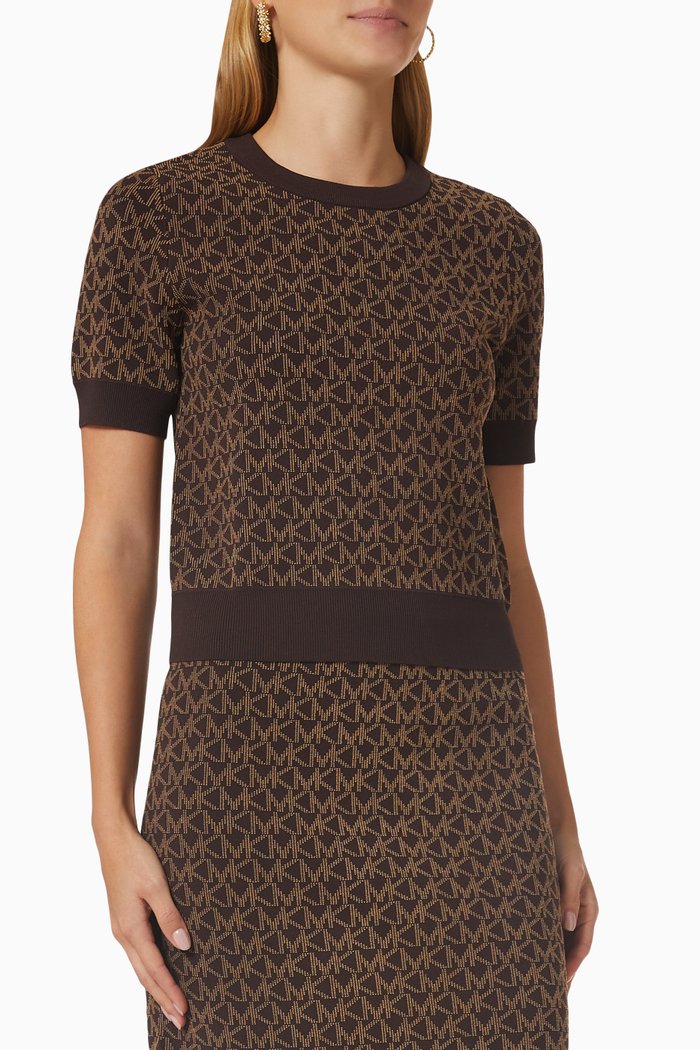 

Logo Sweater in Jacquard, Brown