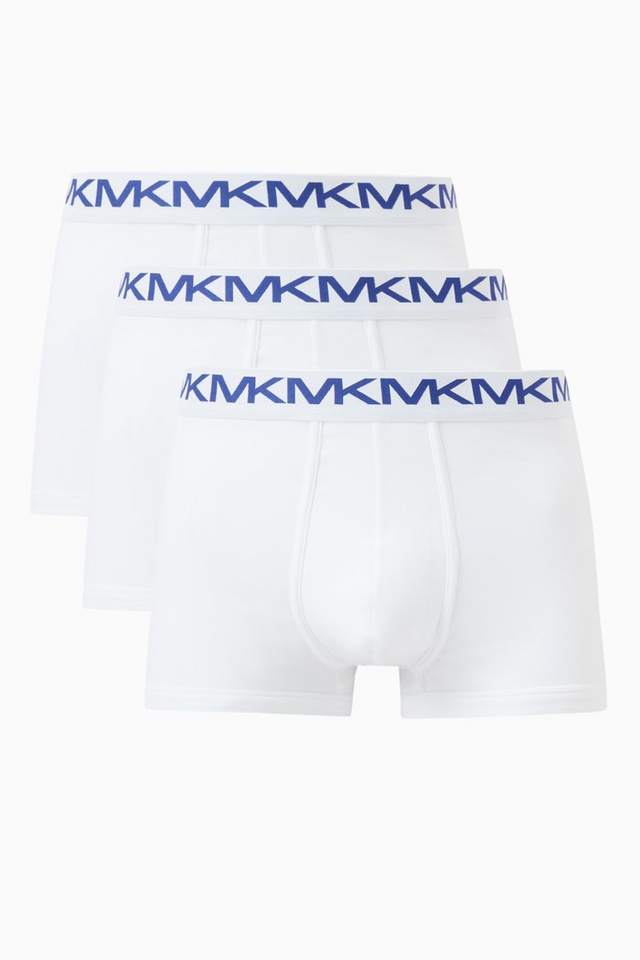 

MK Logo Tape Briefs in Jersey, Set of 3, White