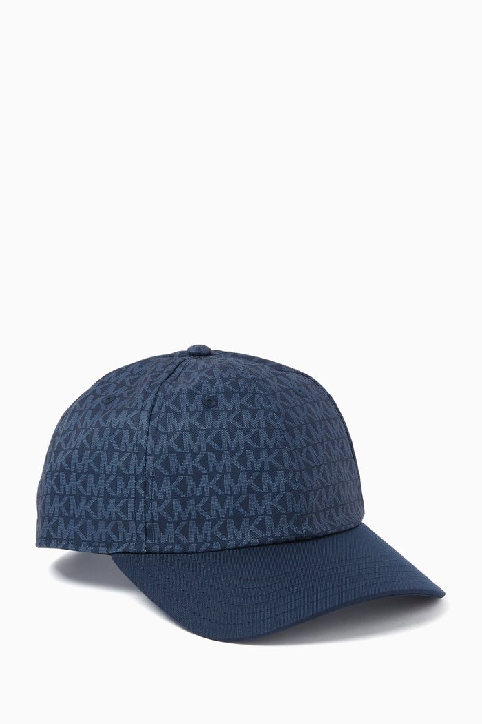 

MK Signature Monogram Baseball Hat in Denim, Blue