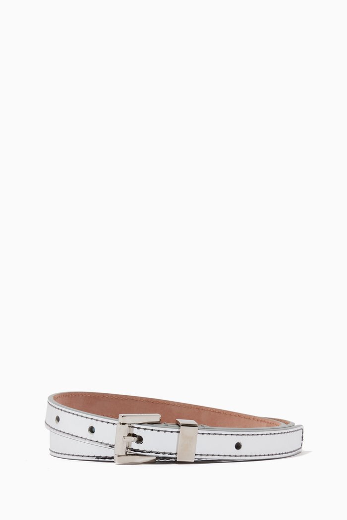 

Belt in Metallic Leather, Silver
