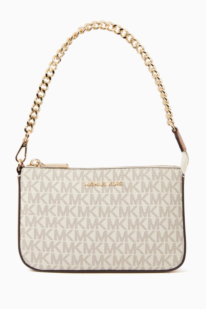 

Medium Jet Set Pouchette Bag in Monogram Canvas, White