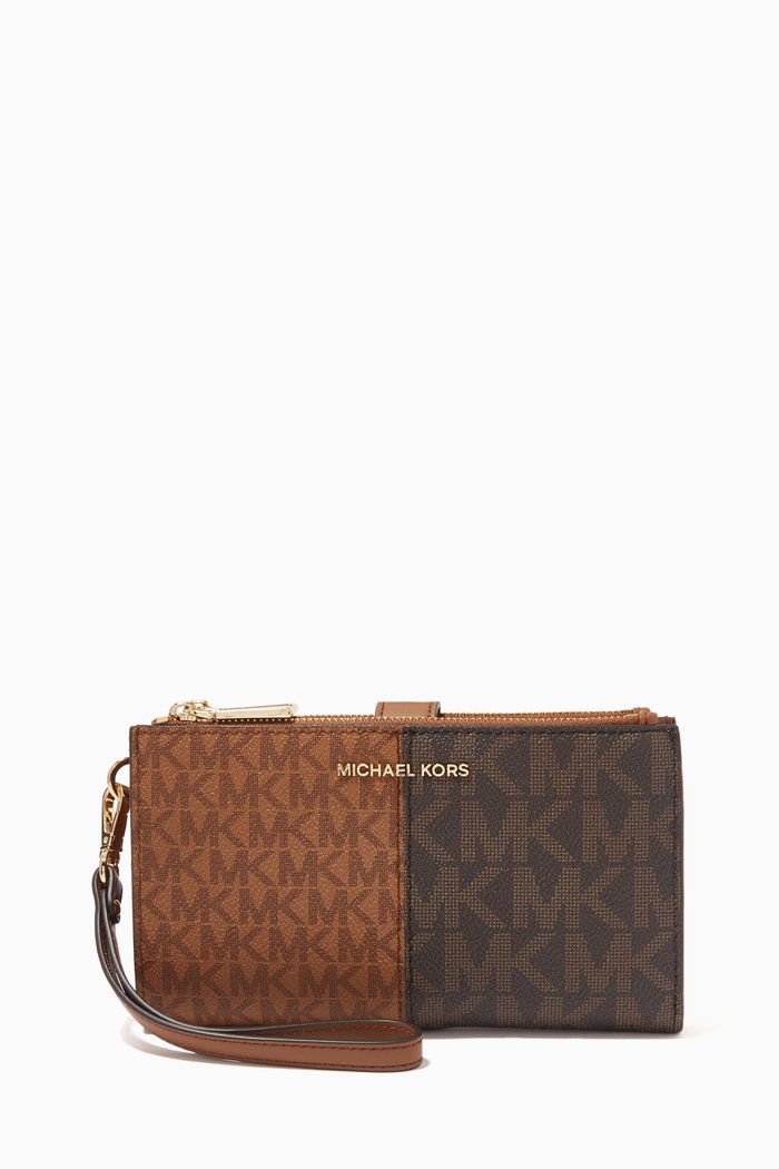 

Jet Set Wallet in Color-block Canvas, Multicolour