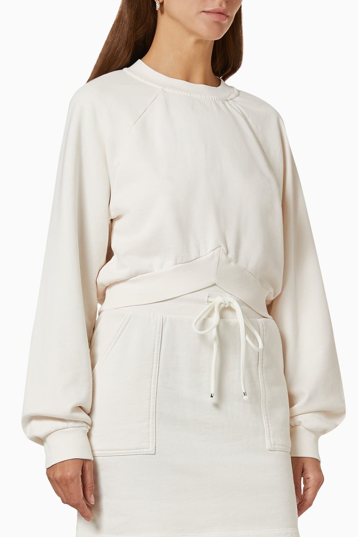 

Cropped Sweatshirt in Vintage Jersey, White