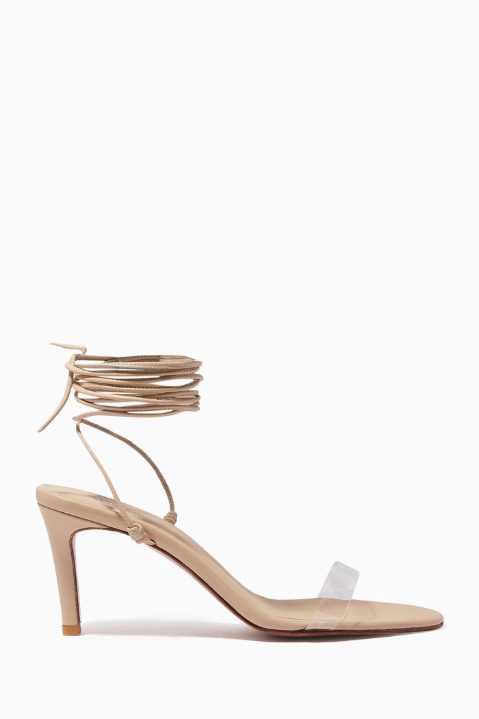 

Clara 80 Lace up Sandals in Leather, Neutral